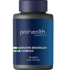 ProHealth Quercetin & Bromelain Complex bottle front supports seasonal comfort