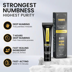 Packaging box for Proinnate Pro Numbing Cream highlighting max strength