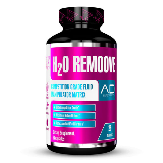 PROJECT AD H2O Remoove bottle-front showing the potassium-sparing formula for a drier look.