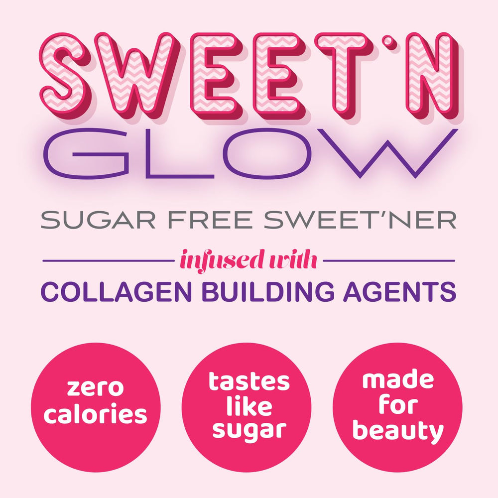 Project Ad Sweet'N Glow dissolving powder in a glass for quick mix.