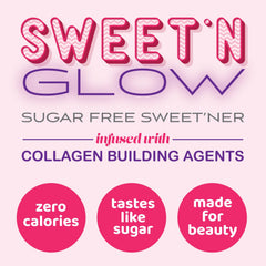 Project Ad Sweet'N Glow dissolving powder in a glass for quick mix.