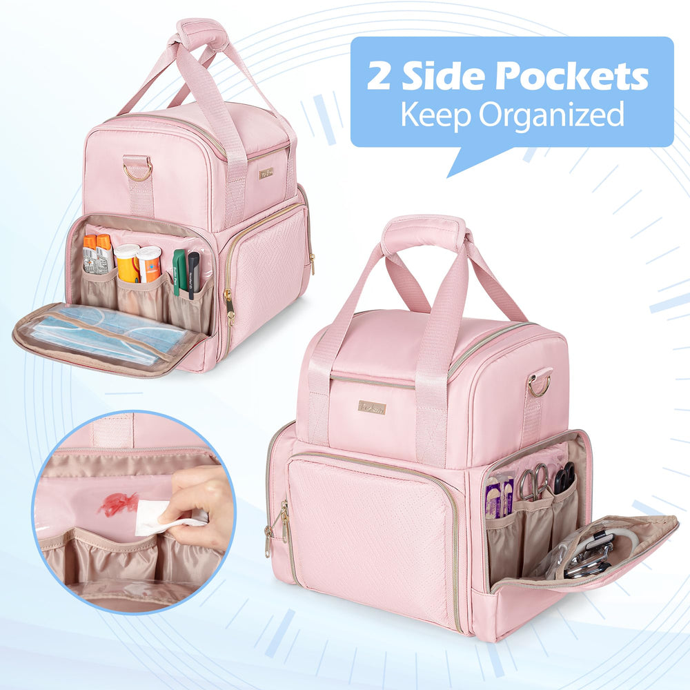 Prokva side pockets and PVC pouches organize ointments and accessories.