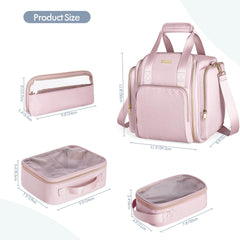 Prokva carrying options illustrate handles, strap, and luggage sleeve
