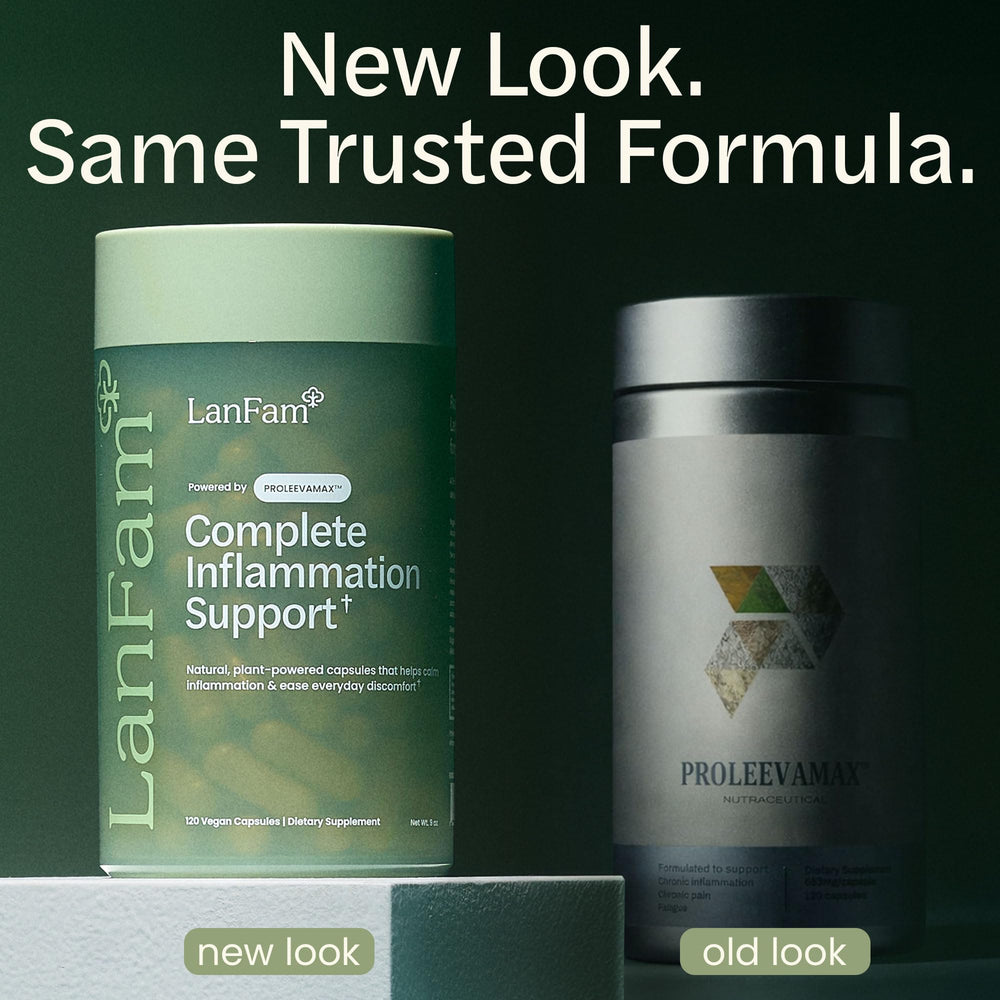 ProleevaMax label details emphasizing turmeric, boswellia, and resveratrol