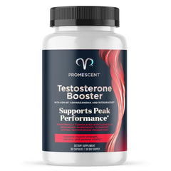 Promescent testosterone booster bottle with Tongkat Ali for daily vitality.