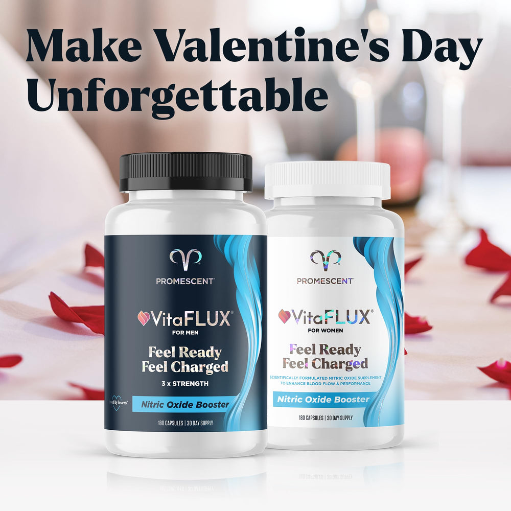 Promescent VitaFLUX bottle close-up highlighting premium nitric oxide formula.