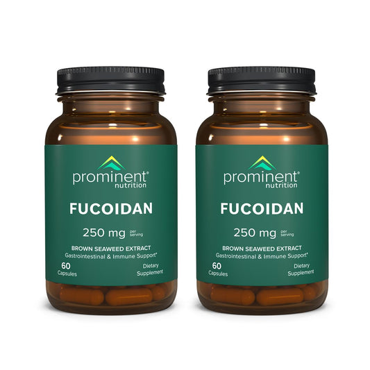 Prominent Nutrition Fucoidan bottle supports gut health and immune wellness.