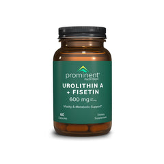 Prominent Nutrition Urolithin A Fisetin bottle front highlighting vegan wellness