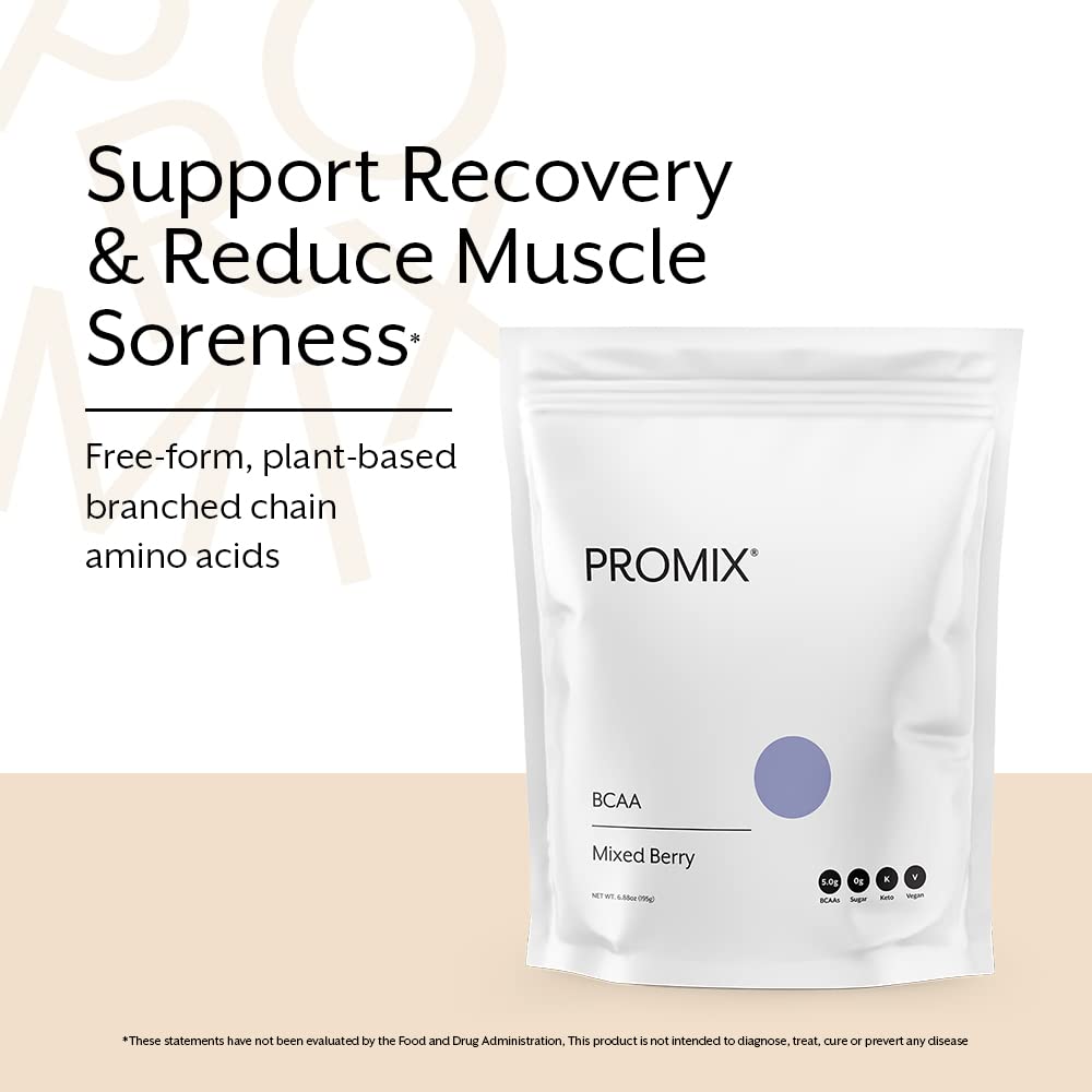 Promix BCAA mixed berry in a glass of water emphasizing sugar-free hydration.
