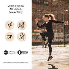 Promix BCAA plant-based ingredients label highlights non-GMO vegan formula.
