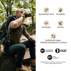 Promix Creatine Monohydrate travel pack beside sports bottle, ideal pre-workout ritual.
