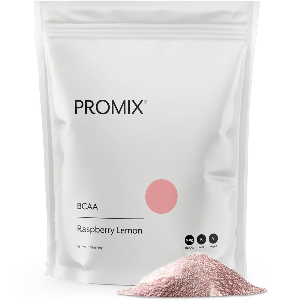 Promix BCAA bottle with raspberry lemon flavor for post-workout recovery
