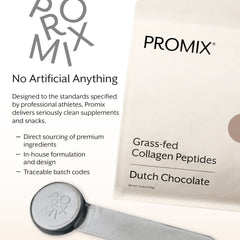 Promix Nutrition collagen peptides chocolate packaging on a kitchen shelf for keto-friendly choice