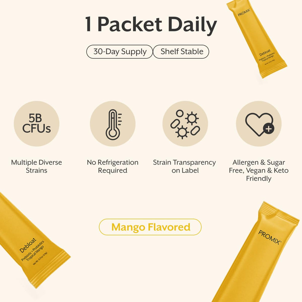 Mango-flavored drink mix in glass, suggesting refreshing daily ritual.