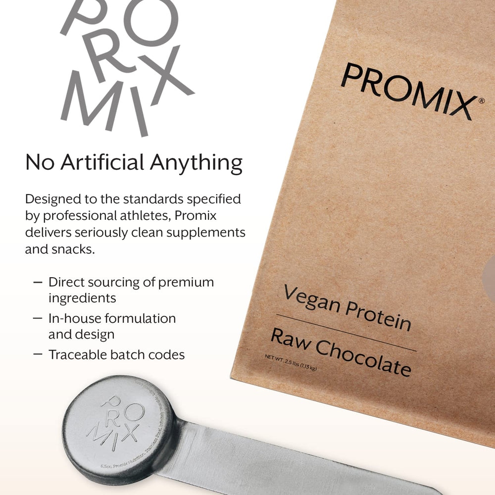 Promix Nutrition vegan protein north American sourcing label close-up.