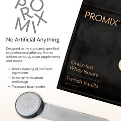 ProMix Nutrition vanilla whey used in smoothies and baking.