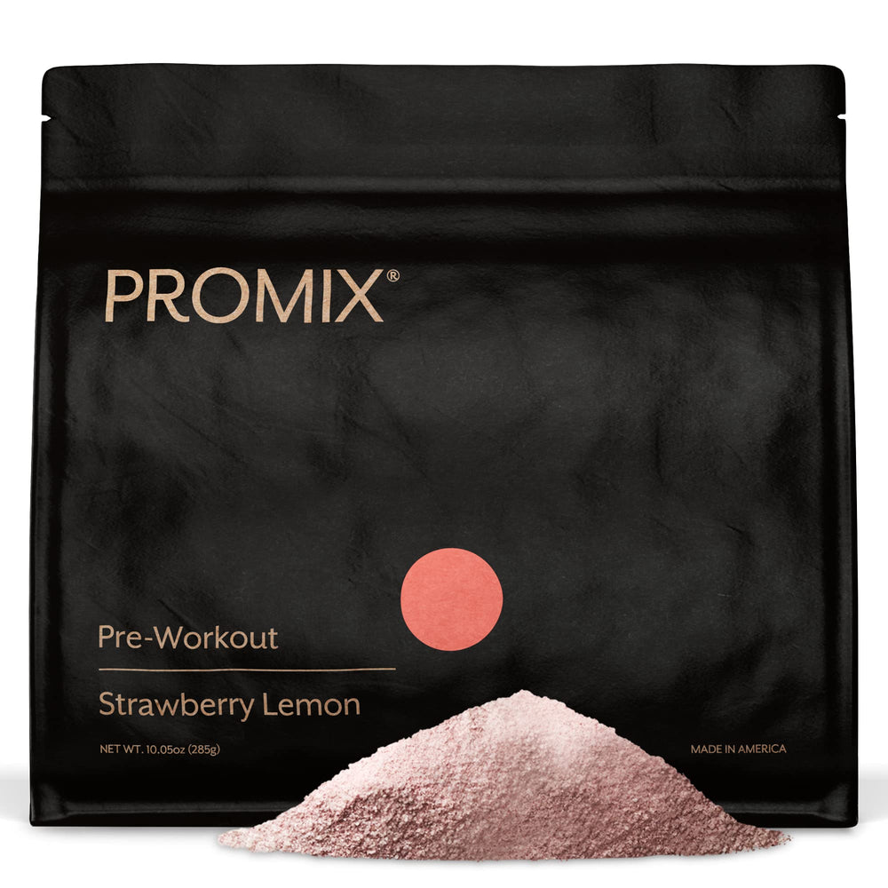 Promix Pre-Workout Strawberry Lemon bottle ready for focused training sessions