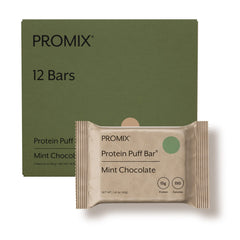 ProMix Protein Puff Bars mint chocolate front view for convenient on-the-go snacking