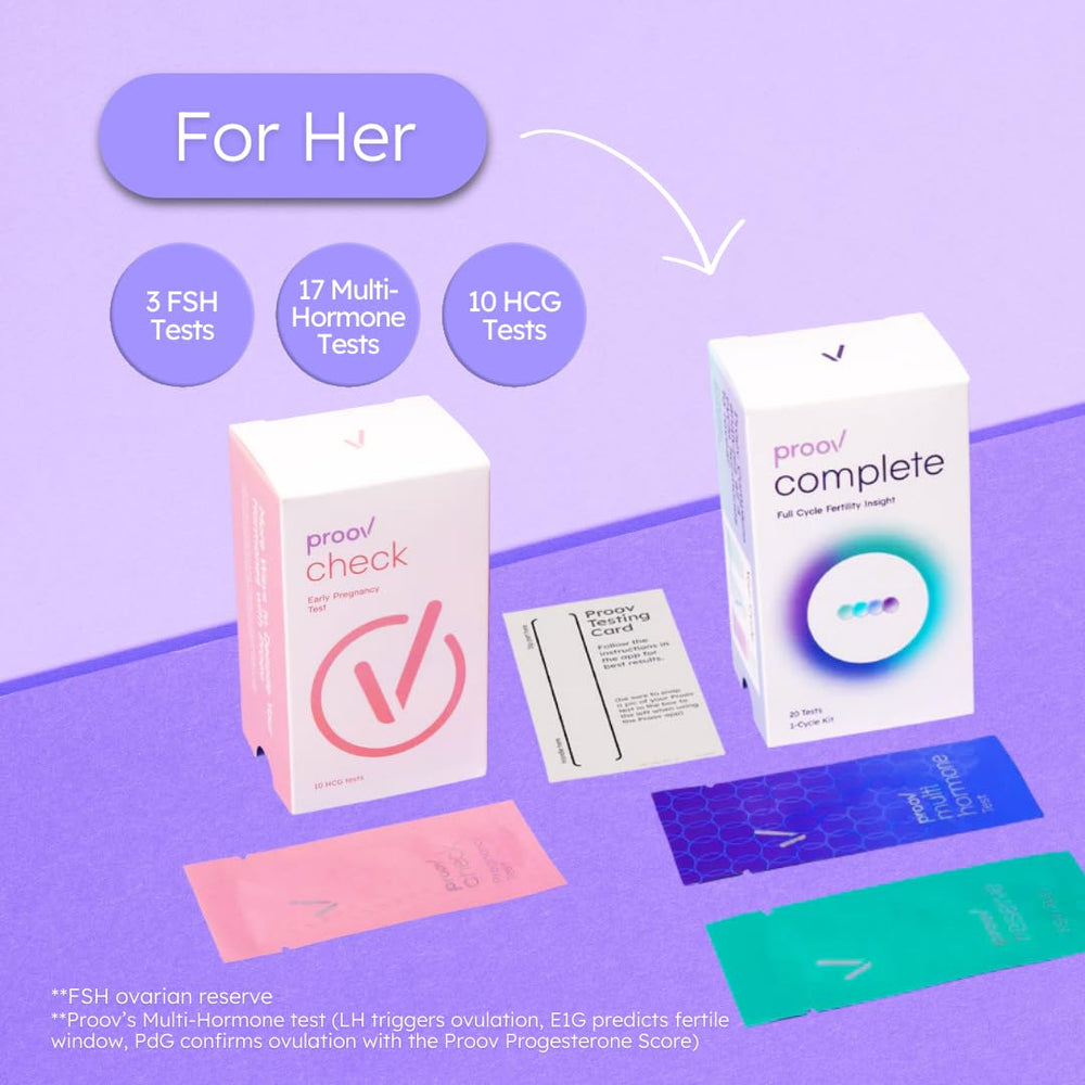 Early pregnancy tests included for home conception detection.