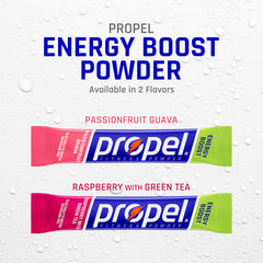 Propel Energy Boost bottle label highlighting electrolytes and vitamins