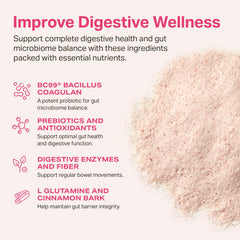 Proper The Pinks digestive enzymes bottle highlighting bloat relief potential.