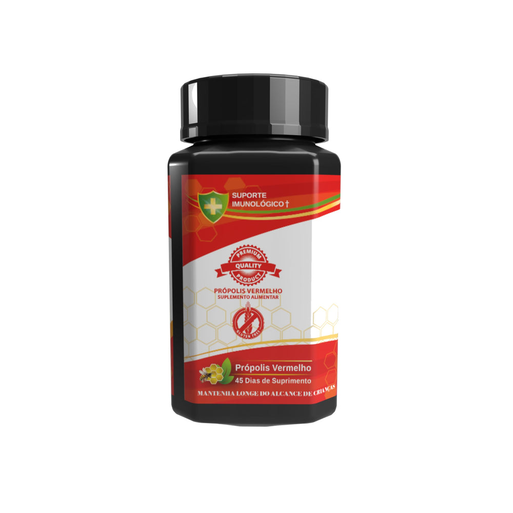 Propolis Health Red Propolis capsules poured over glass for clarity