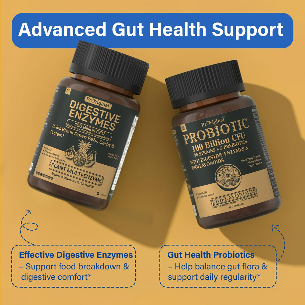 Proriginal vegan capsule arrangement illustrating allergy‑friendly daily digestive support