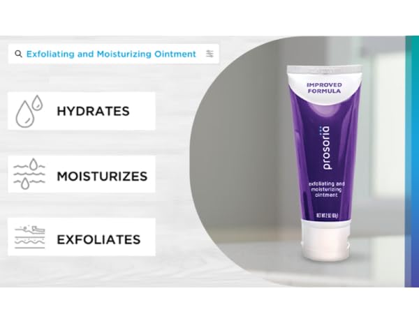 Prosoria psoriasis exfoliating ointment tube ready for hydrating exfoliation