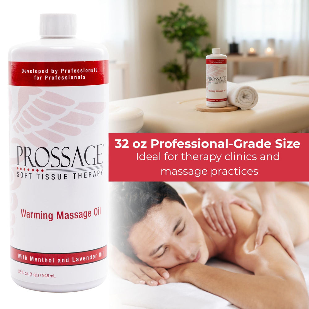 Menthol and lavender blend in Prossage Heat Oil for soothing aromatherapy during sessions.