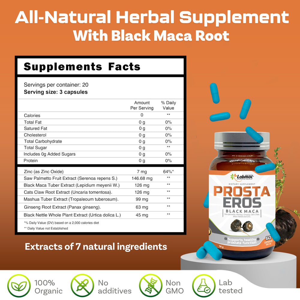 Close-up of Prosta Eros capsules suggesting energy support during workouts.