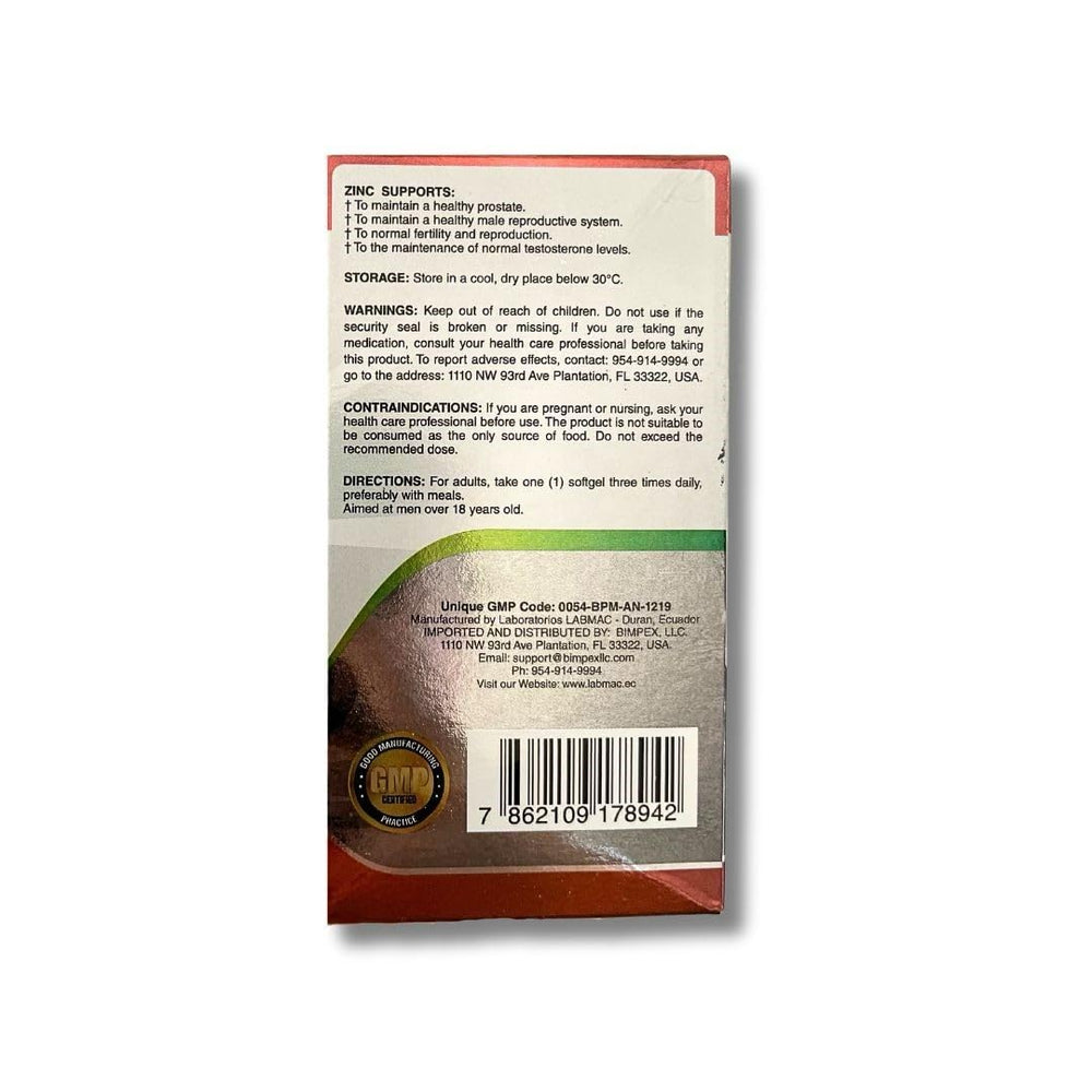 Seven-ingredient Prosta Eros blend including saw palmetto and mashua.