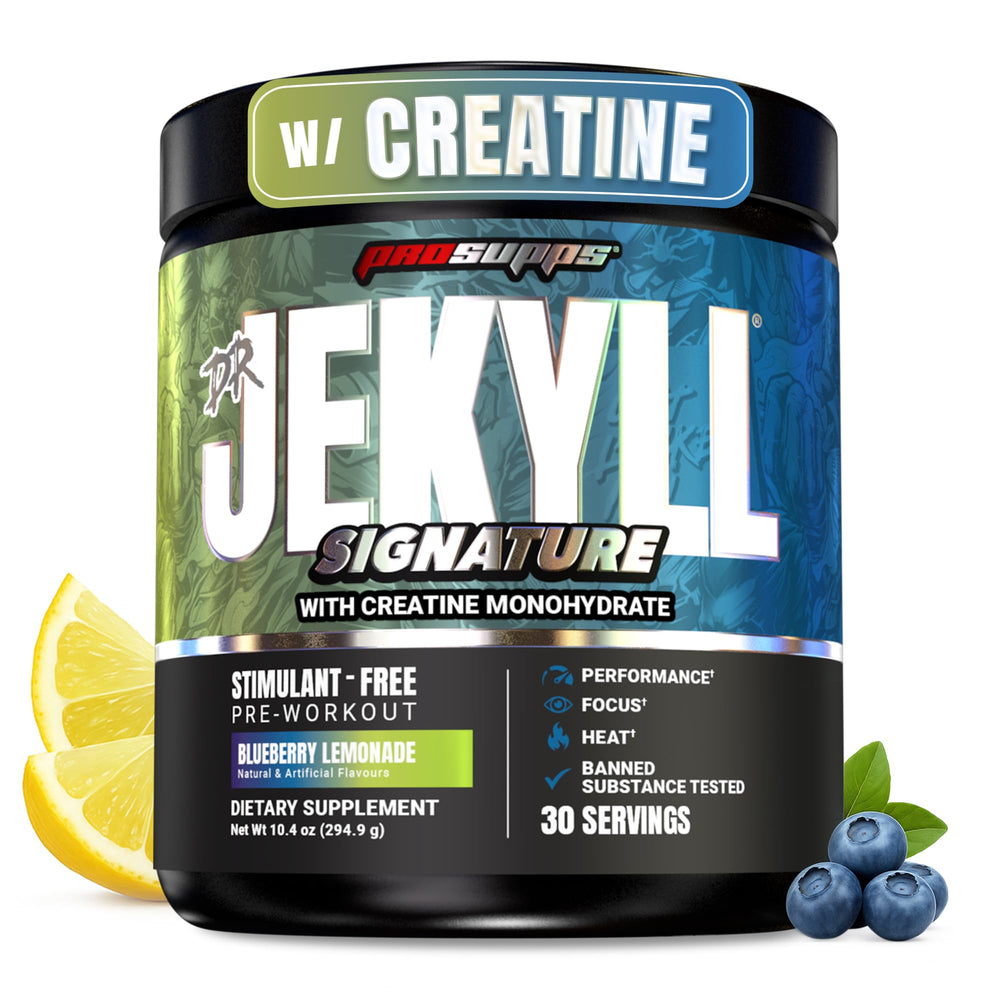 PROSUPPS Dr. Jekyll Signature V2 blue blueberry lemonade tub for focused training