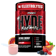 PROSUPPS Mr. Hyde Nightmare Blood Berry bottle ready for intense training energy