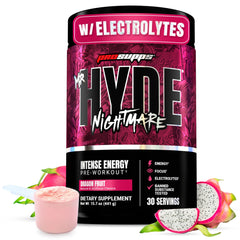 PROSUPPS Mr Hyde Nightmare tub front with dragon fruit flavor and bold branding