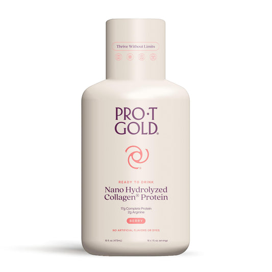 ProT Gold Berry Sugar Free bottle front view for quick protein on the go.