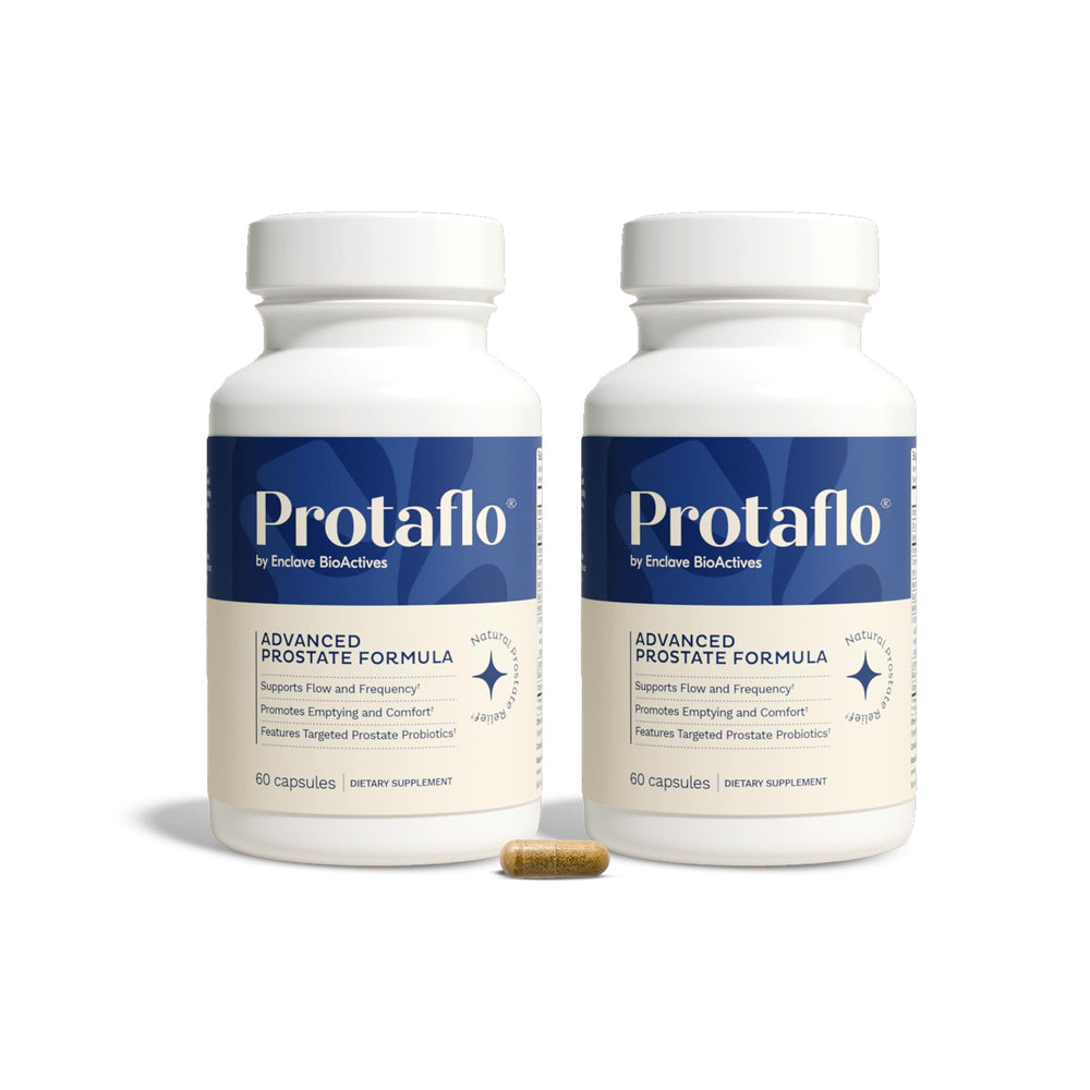 Protaflo two-pack box displayed for convenient daily prostate support