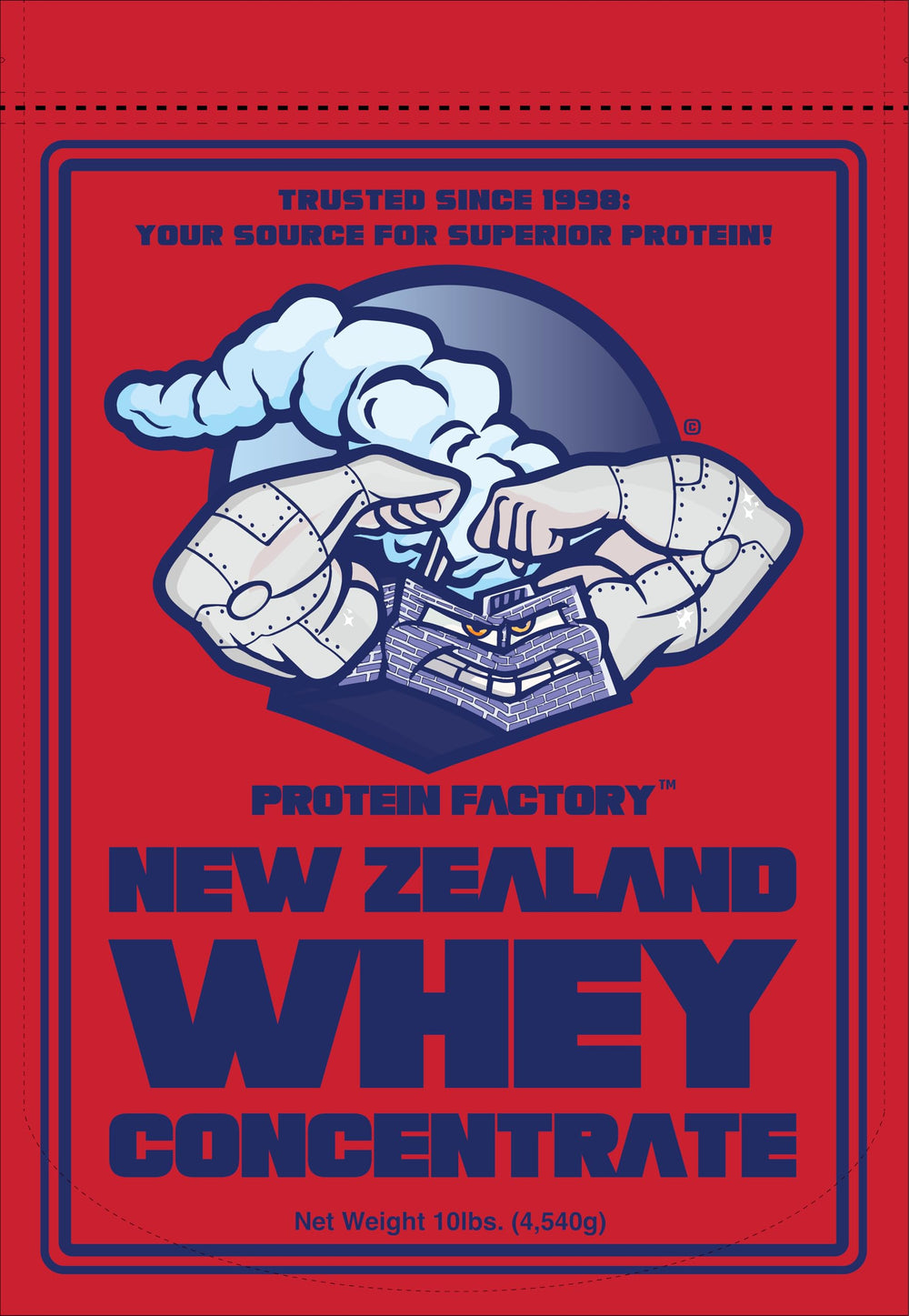 Protein Factory New Zealand Whey close up shows light fluffy texture