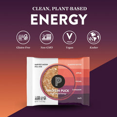 Protein Puck bar being held on the go for a quick protein boost.