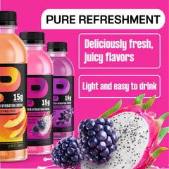 Protein2o glass with light fruit flavor, ideal for on-the-go refreshment