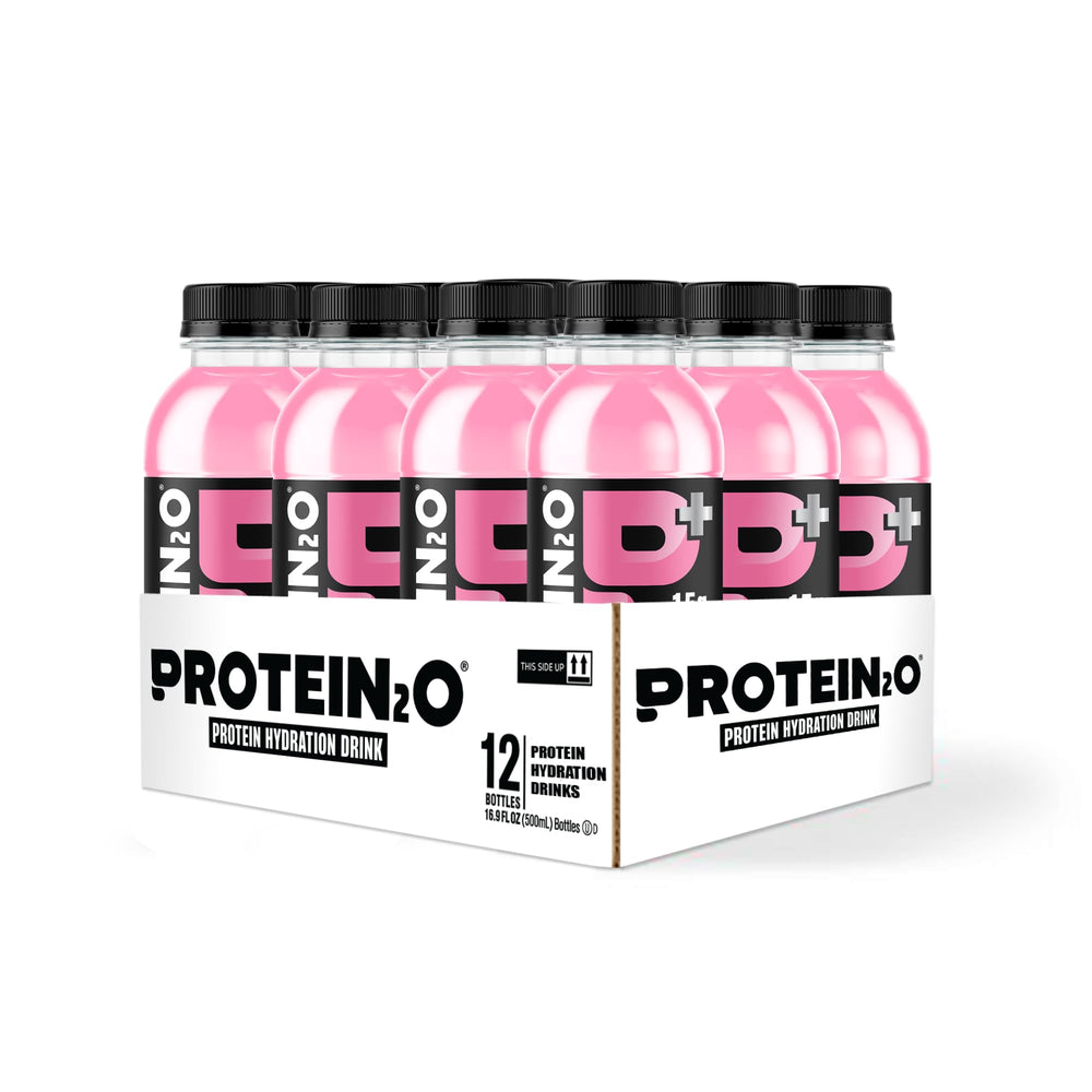Protein2o 12-pack bottles on display for on-the-go hydration