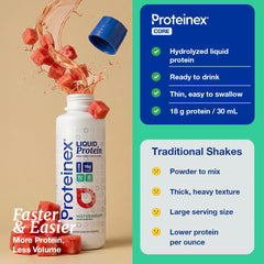 Proteinex label close-up highlighting clean, sugar-free formula.