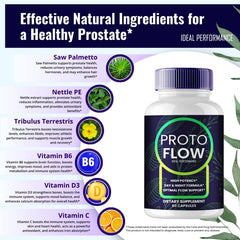 Proto Flow capsules close-up showing easy to swallow form