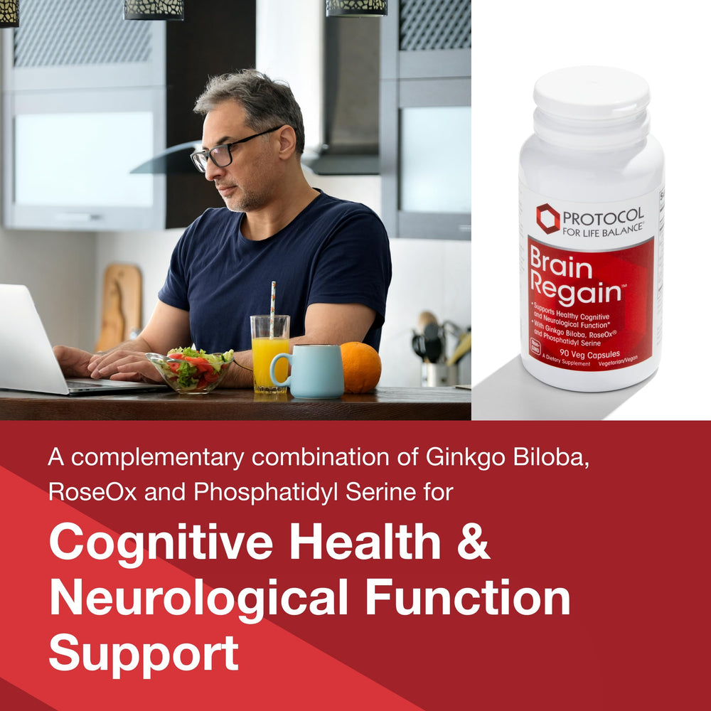 Protocol Brain Regain label highlighting key ingredients for cognitive support
