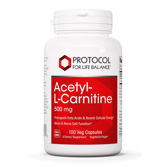 Protocol For Life Balance Acetyl-L-Carnitine 500mg bottle for daily energy support