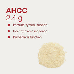 Protocol for Life Balance AHCC powder poured into glass for daily use