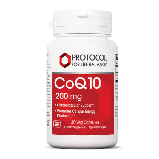Protocol for Life Balance CoQ10 200 mg bottle with clear label.