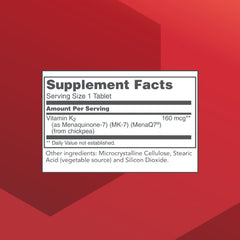 Protocol for Life Balance MK-7 close-up; 160 mcg per tablet, vegan and non-GMO