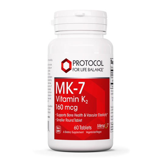Protocol for Life Balance MK-7 bottle front view; supports bone health and vascular elasticity