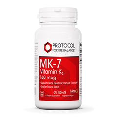 Protocol for Life Balance MK-7 bottle front view; supports bone health and vascular elasticity