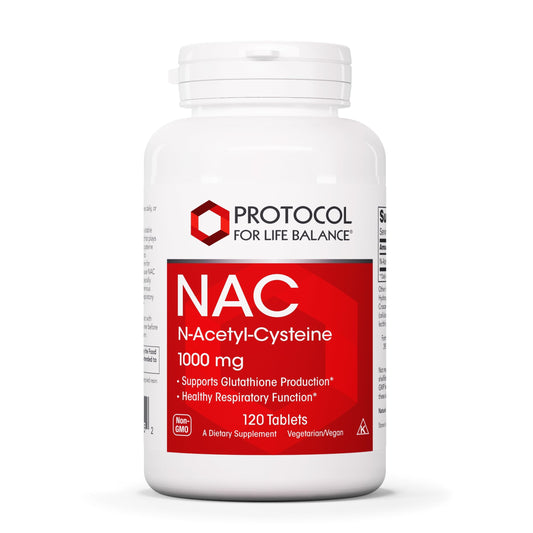PROTOCOL FOR LIFE BALANCE NAC 1000mg bottle front for daily wellness support.